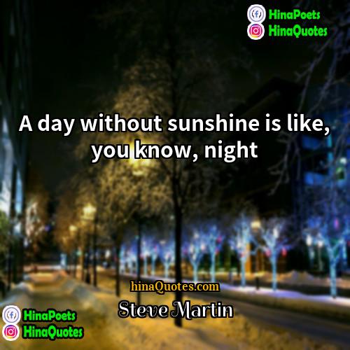 Steve Martin Quotes | A day without sunshine is like, you